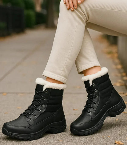Damen Winterstiefel Navy – wadenlanger Schaft und Thermofutter