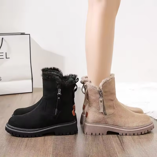 Winta Damen wasserdichte Winterstiefel in Beige – Vorderansicht