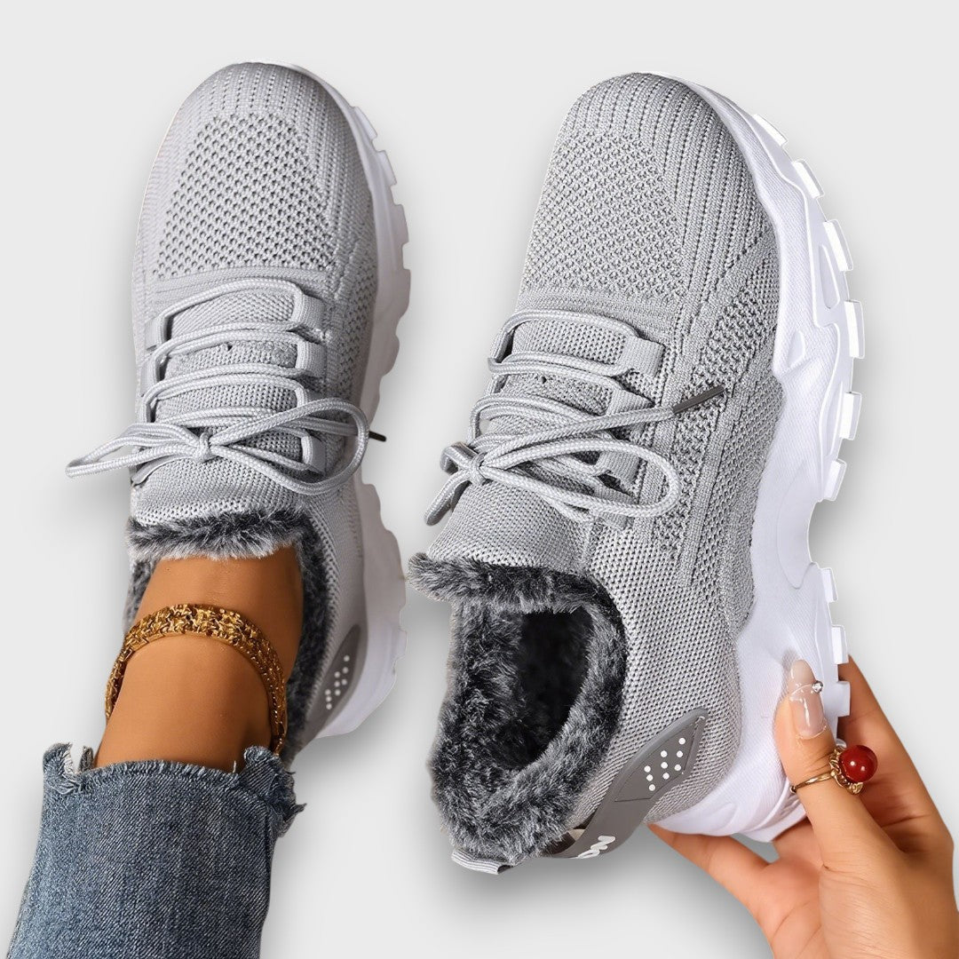 Damen Winter-Sneaker in Beige und Grau – vielseitig kombinierbar
