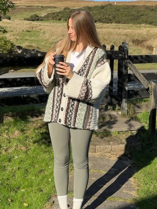 Svenja Damen Zopfmuster-Pullover in Oversize-Passform für den Winter