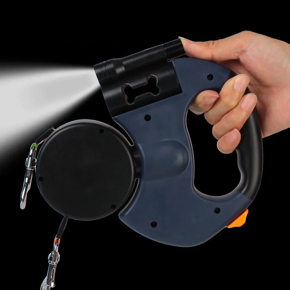 DuoWalk 3M Automatische Hundeleine mit Taschenlampe und Kotbeutelhalter