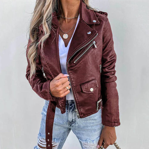 Montclair Damen Premium Lederjacke | Taillierte Bikerjacke mit Reißverschluss