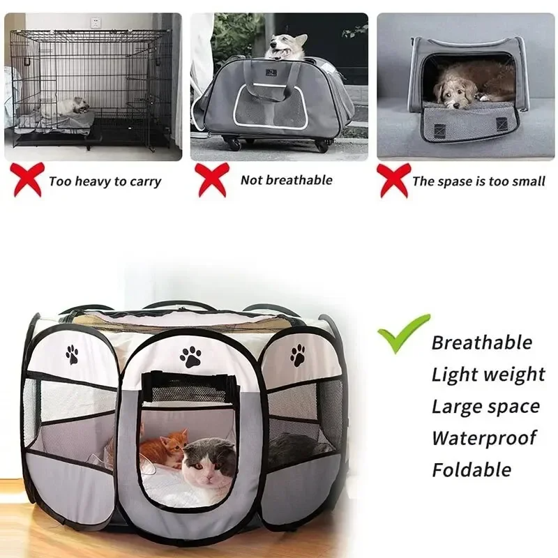 PAW-DOME Tragbares Faltbares OctaPet Zelt