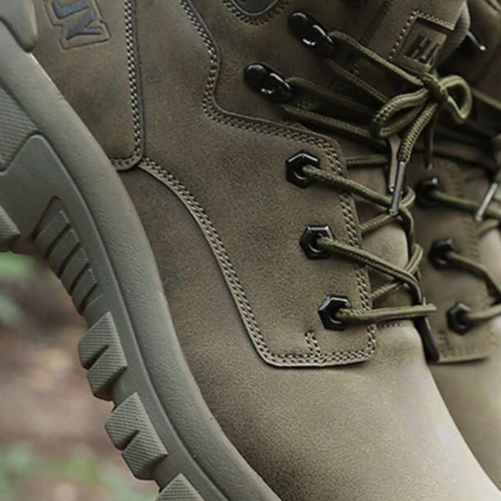 Herren Wanderschuhe Synthetikleder – Materialdetail Seitenansicht