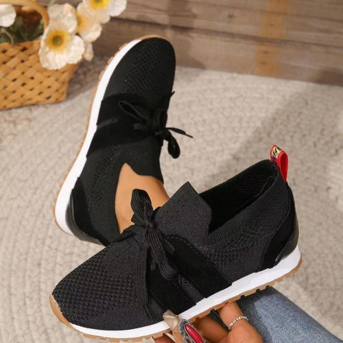 Fiona Damen orthopädische Slip-On Sneaker mit Strickstruktur in Schwarz