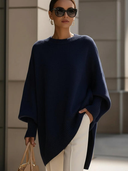 Oversized Strickpullover für Damen in Navy Blue – lässige Silhouette
