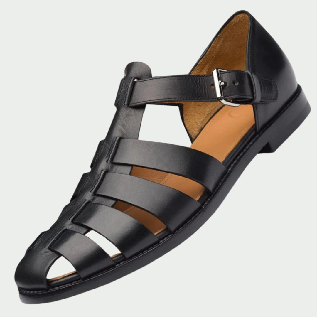 Owen™ flache Sandalen – Seitenansicht Leder-Gladiator-Design