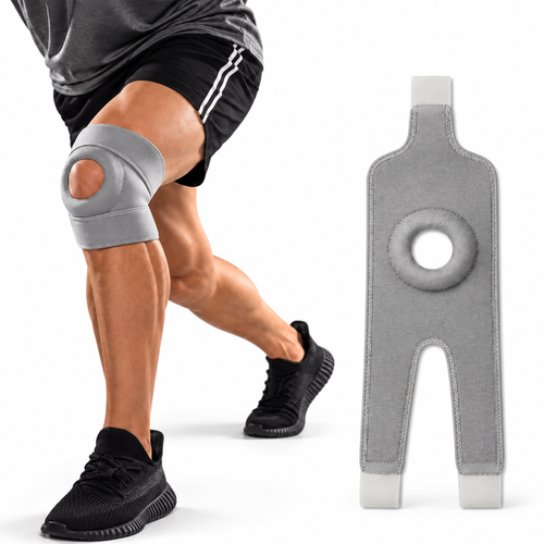 Genova verstellbare Kniebandage mit offenem Patella-Design – Frontansicht