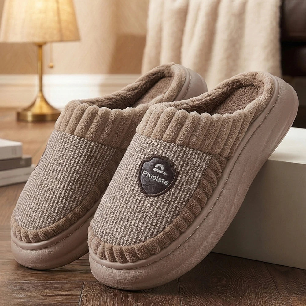 Halvara Damen Slip-on Hausschuhe in Blau – Detailansicht der Innenauskleidung