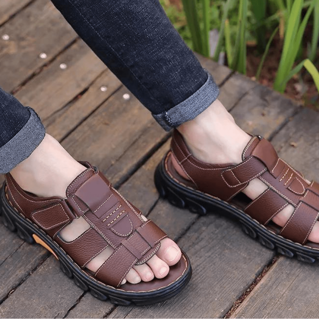 Tobias orthopädische Sandalen für Herren – Draufsicht Braun