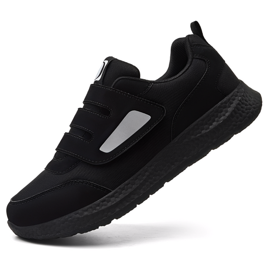 Davio Herren orthopädische Sneaker in Schwarz mit Klettverschluss