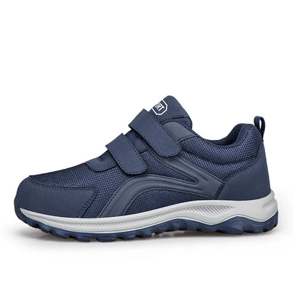 Herren orthopädische Walkingschuhe Dunkelblau – Sohlendetail von unten