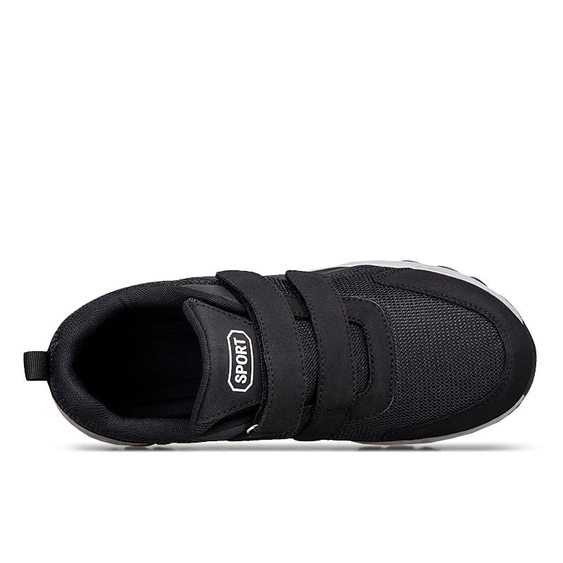 Orthopädische Walkingschuhe für Herren mit geschwollenen Füßen – Schwarze Ausführung