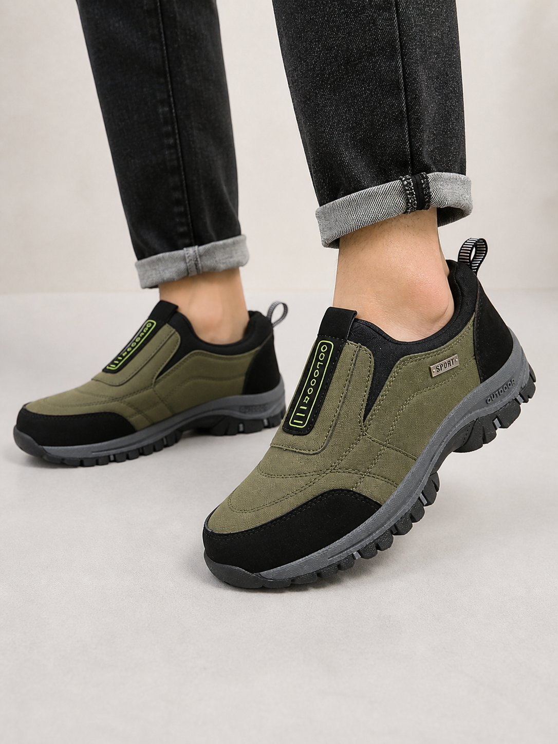 Benno Herren Walkingschuhe in Blau – Detailansicht Zuglaschen