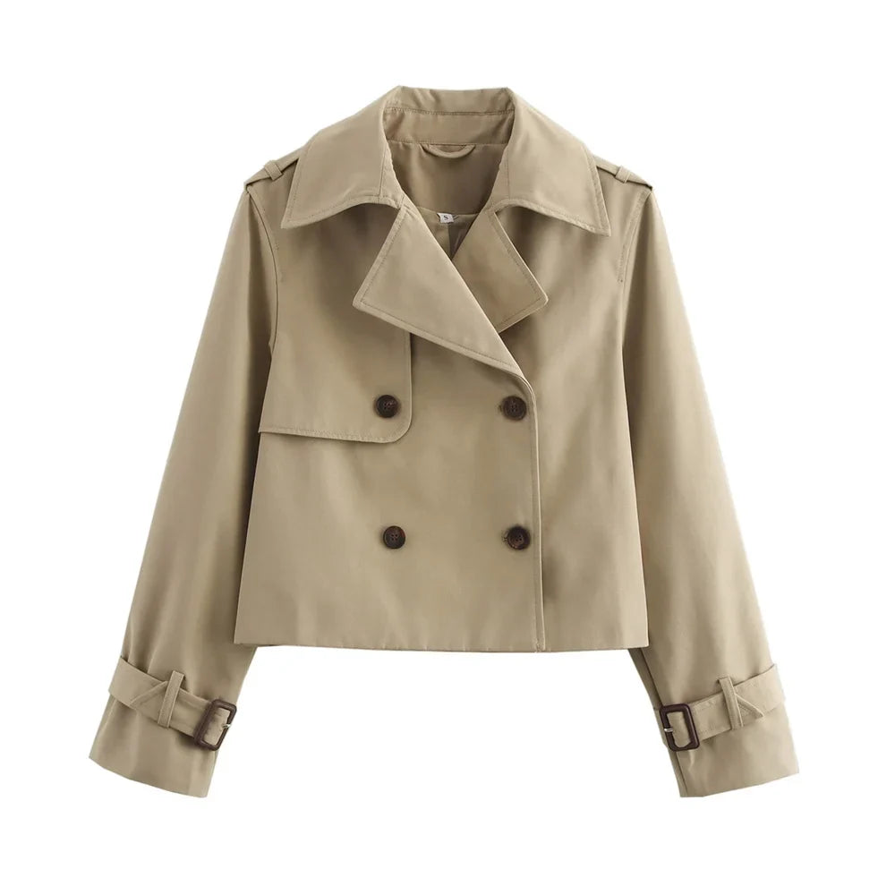 Crop-Jacke Damen Khaki – High-Waist-Schnitt ideal zum Layern im Alltag