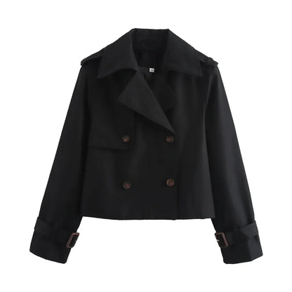 Lena Damen Jacke in Schwarz – Polyester, Unifarbe, Größe M Streetwear