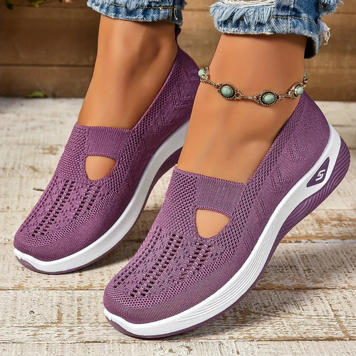 Lena Damen Komfort-Sneaker in Lila mit klassischem Design