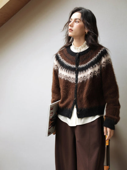 Elegante Damen-Strickjacke mit offenem Vorderteil und Raglanärmeln