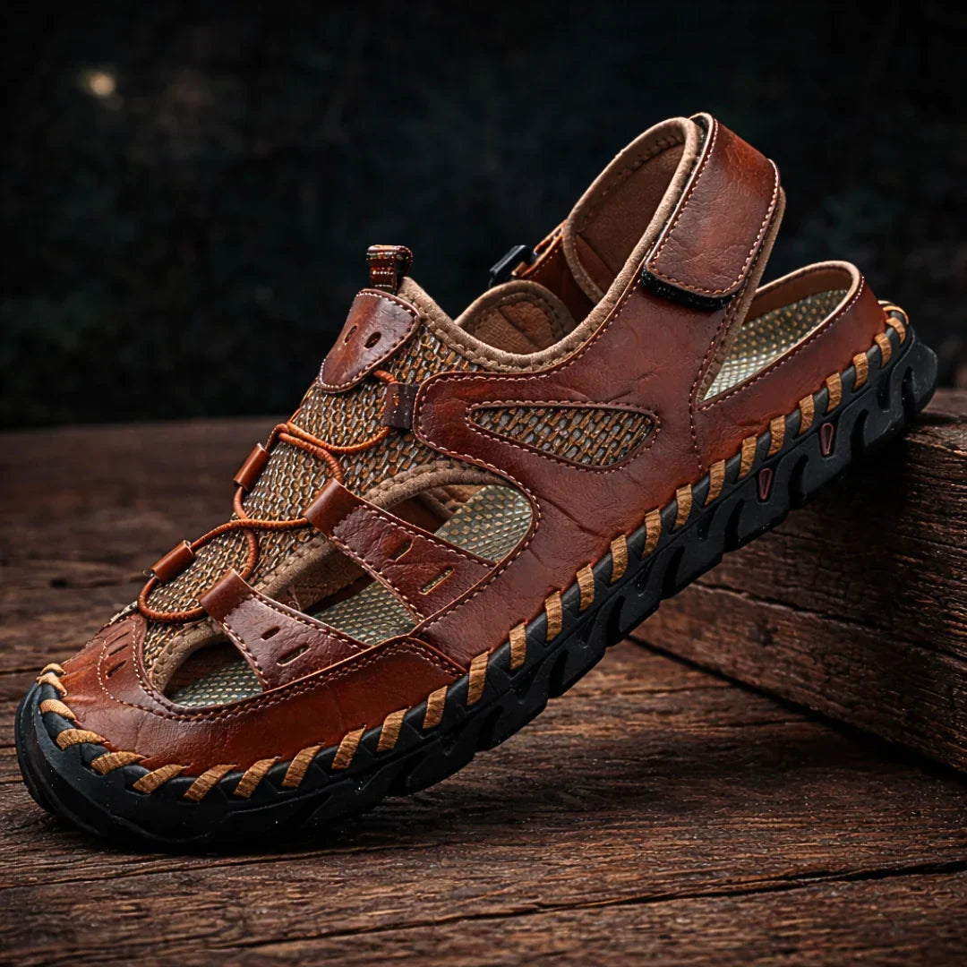 Herren Ledersandalen Marek in Braun und Dunkelbraun, Größen 37–48