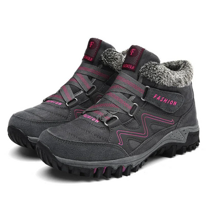Norva Damen Winterschuhe mit Fleece-Futter in Grau – Seitenansicht