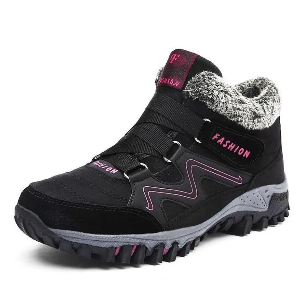 Norva Winterschuhe Schwarz/Rosa – AllignPro Fußbett Detailansicht