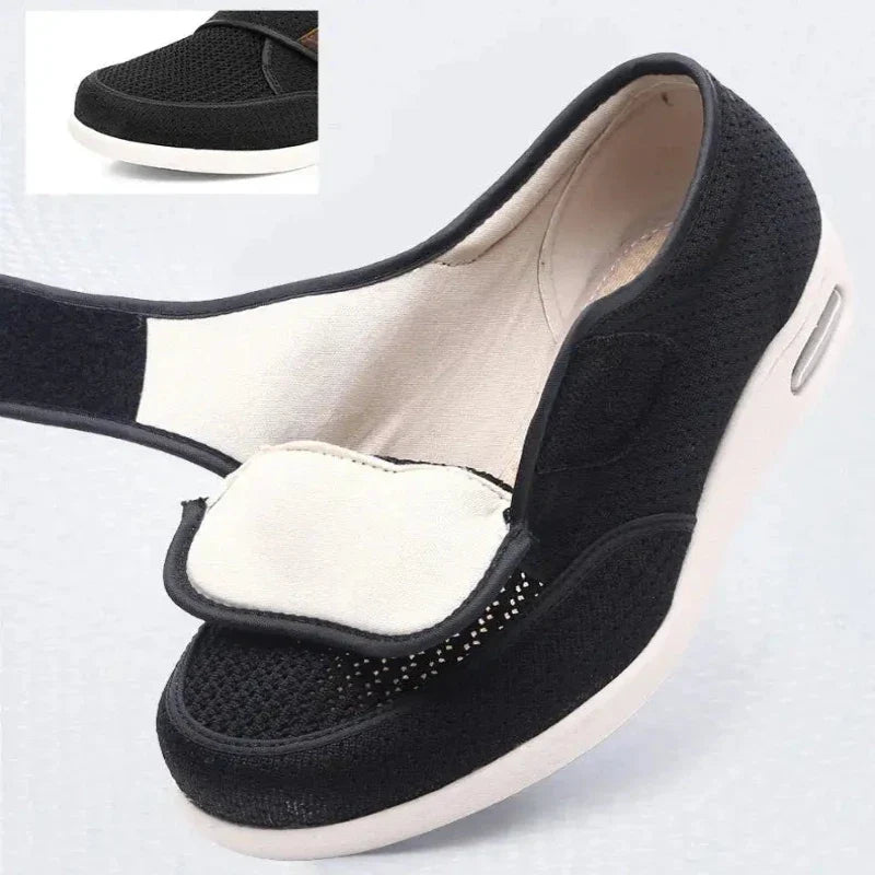 Rutschfeste Gummiaußensohle der orthopädischen Schuhe – Unteransicht