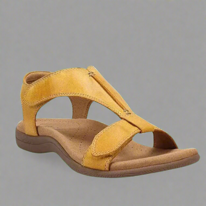Schwarze orthopädische Damen-Sandalen mit elegantem Design und optimaler Fußunterstützung