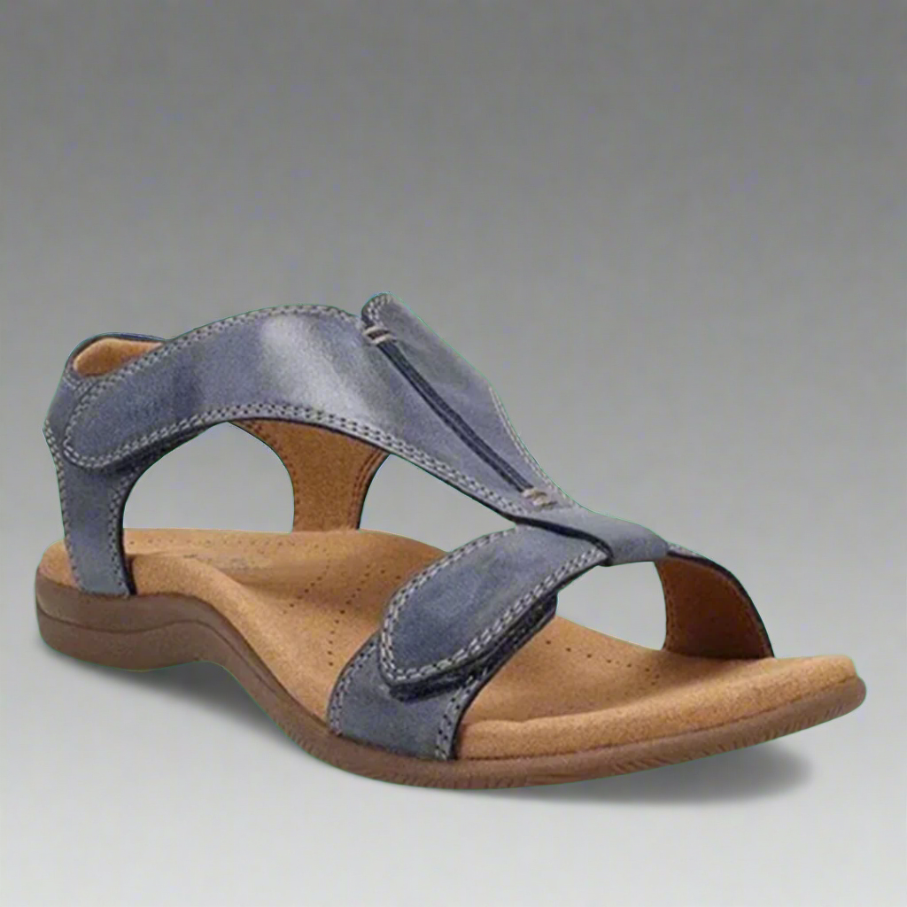 Orangerote Damen-Sandalen mit orthopädischer Sohle – auffällig und komfortabel