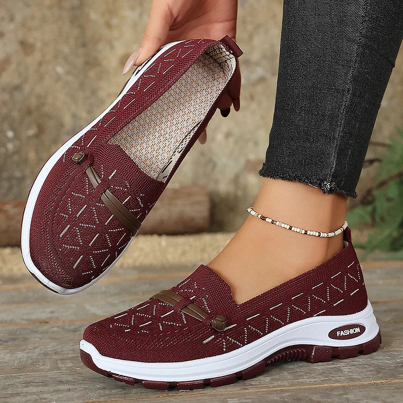 Rena Damen Sneakers in Braun mit flexibler Sohle und Ganztageskomfort