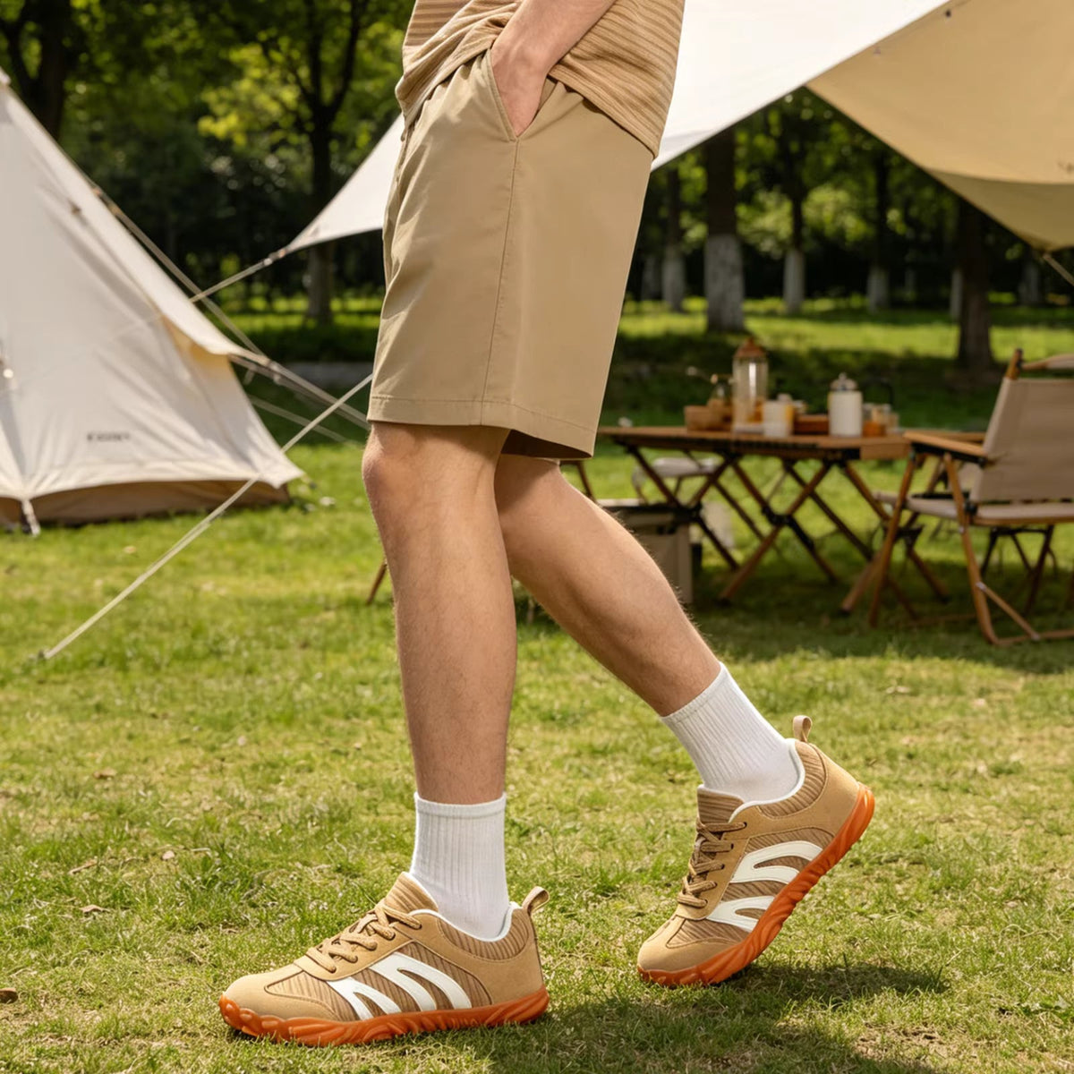 Rovik Unisex Sneaker Grün – runde geschlossene Zehenkappe Nahaufnahme