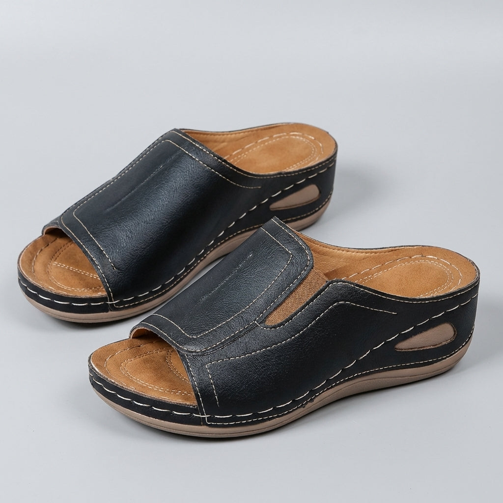 Selina Slip-On Sandalen Detailansicht Komfortsohle – orthopädische Dämpfung