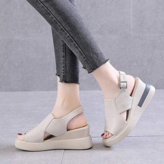 Selina Damen orthopädische Sandalen mit Fußgewölbestütze in Beige