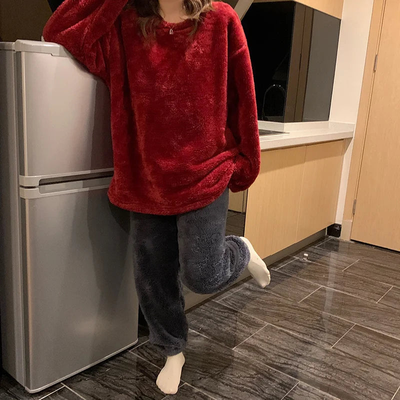 Selva Pyjama-Set in einfarbigem Design für Damen