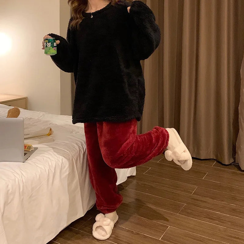 Selva Fleece-Pyjama-Set – Rückenansicht des Pullovers