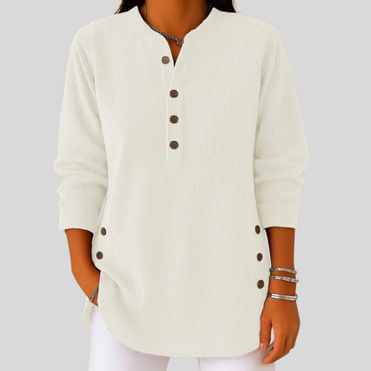 SERAPHINA™ Rundhals-Pullover Damen in Weiß – vielseitiger Alltagslook
