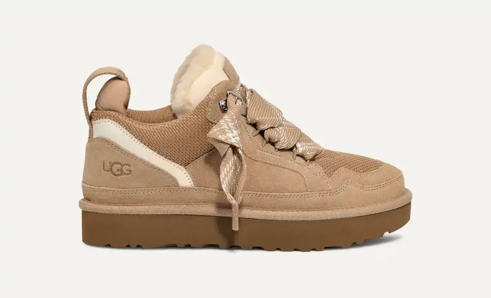 UGG Lowmel Sneaker Black – Innenansicht mit UGGplush-Futter aus recycelter Wolle und Lyocell