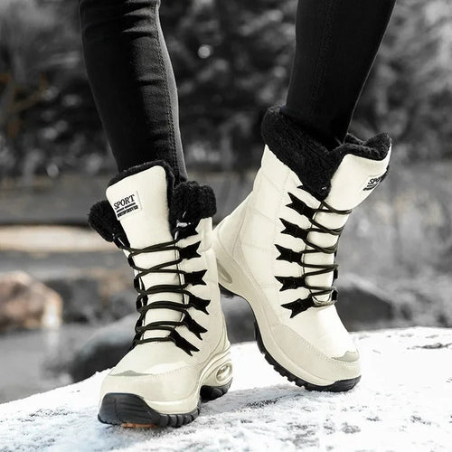 Velora Damen Winterstiefel in Weiß – wasserdicht und warm gefüttert