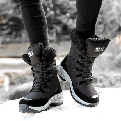 Velora Winterstiefel von oben – Einblick in weiches Fell-Futter