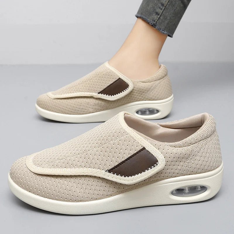 Orthopädische Diabetikerschuhe Veltia in Beige – Seitenansicht