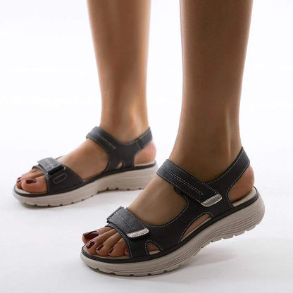 Solvane Damen Komfort Sandalen mit Doppelriemen | Verstellbare Gepolsterte Sommerschuhe